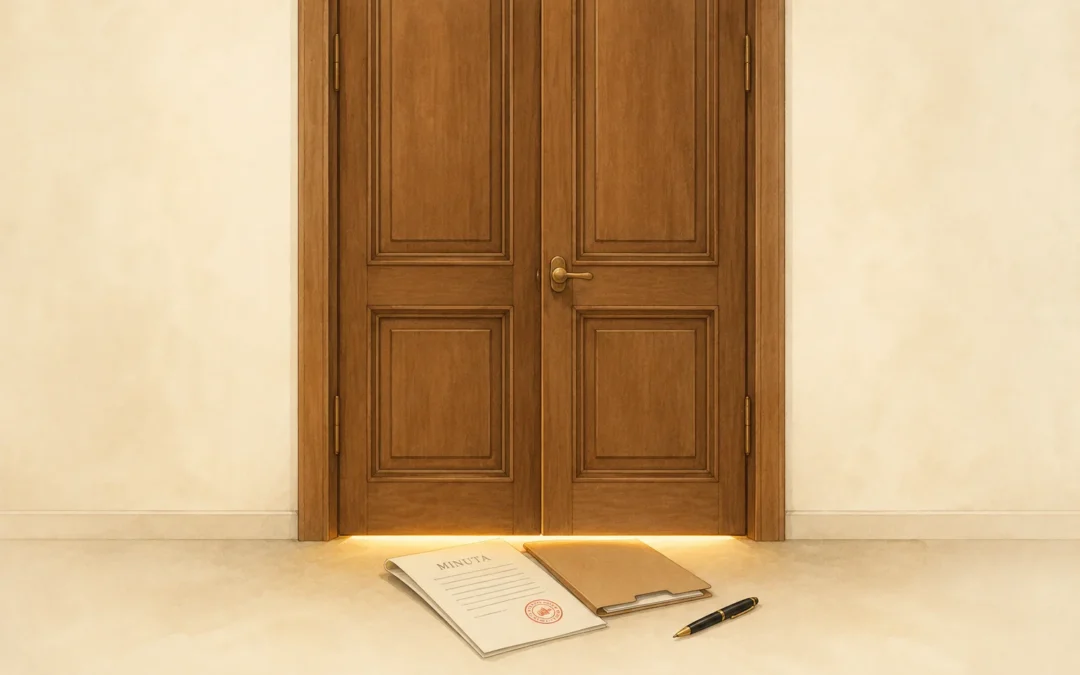 A puerta cerrada